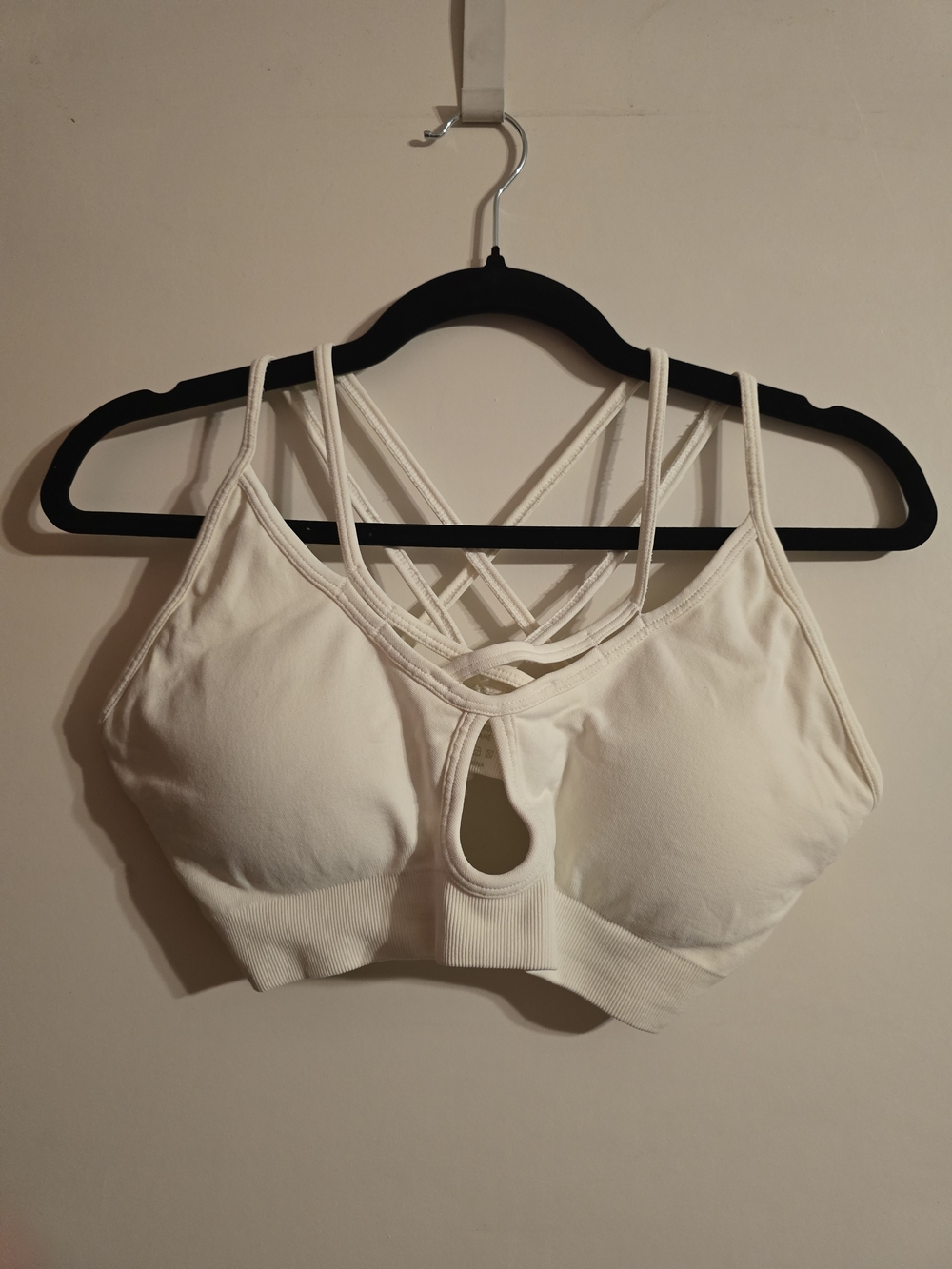 Seamless Strappy Keyhole Bralette - White